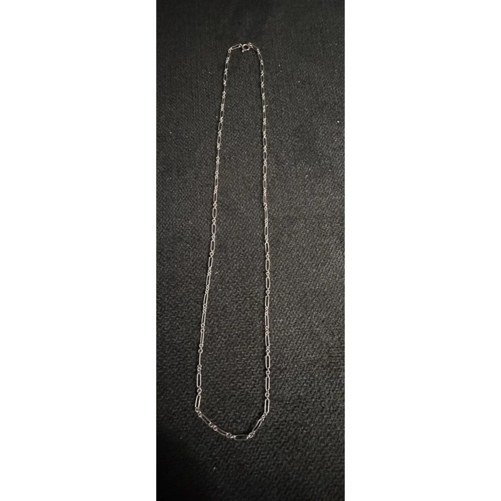 Vintage Sterling Silver Paperclip Chain Necklace 20.5" 925 #350 - Picture 3 of 6